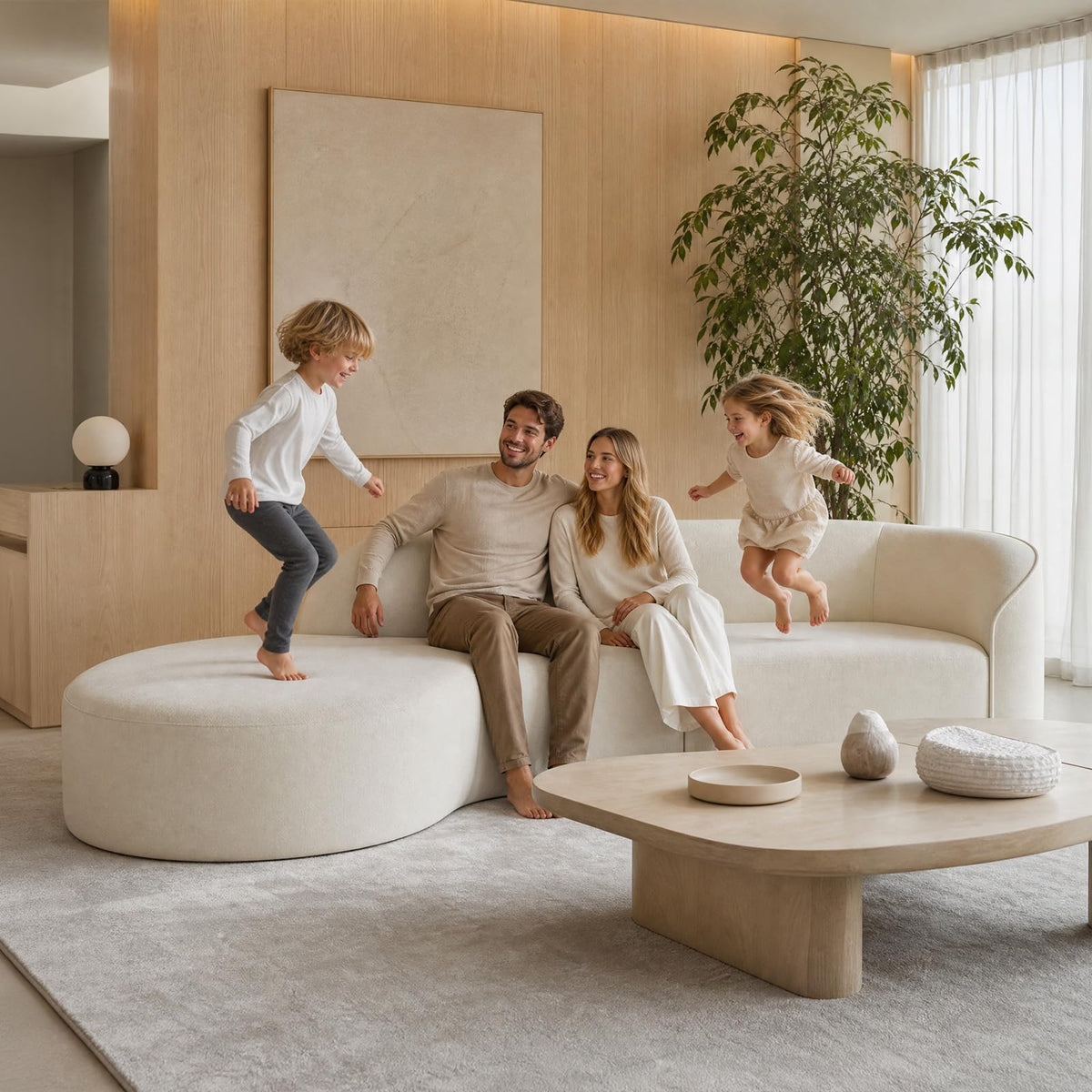 110 Inch Sectional Sofa with Deep Seat Right