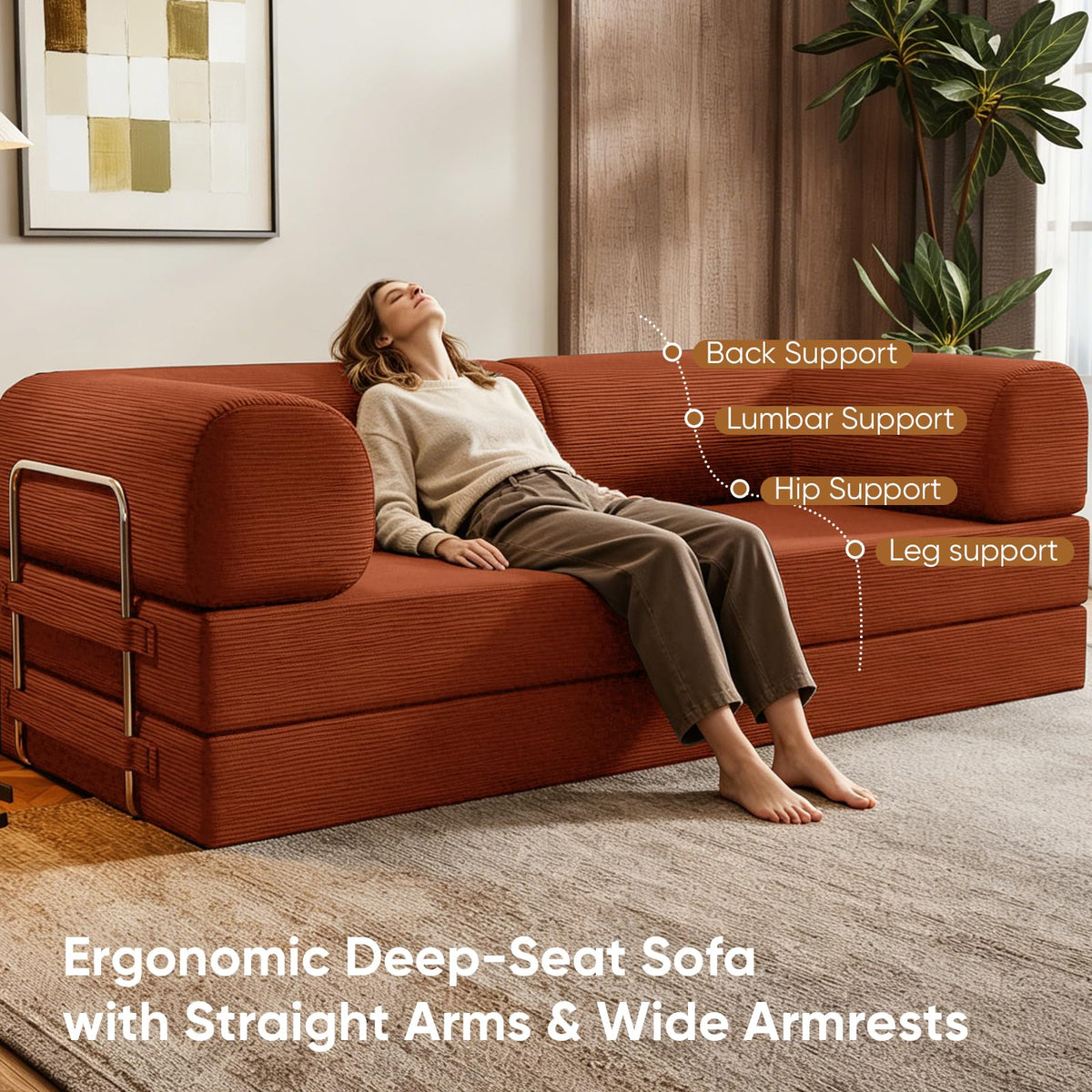 Modular L-Shaped Memory Foam Sectional Sofa