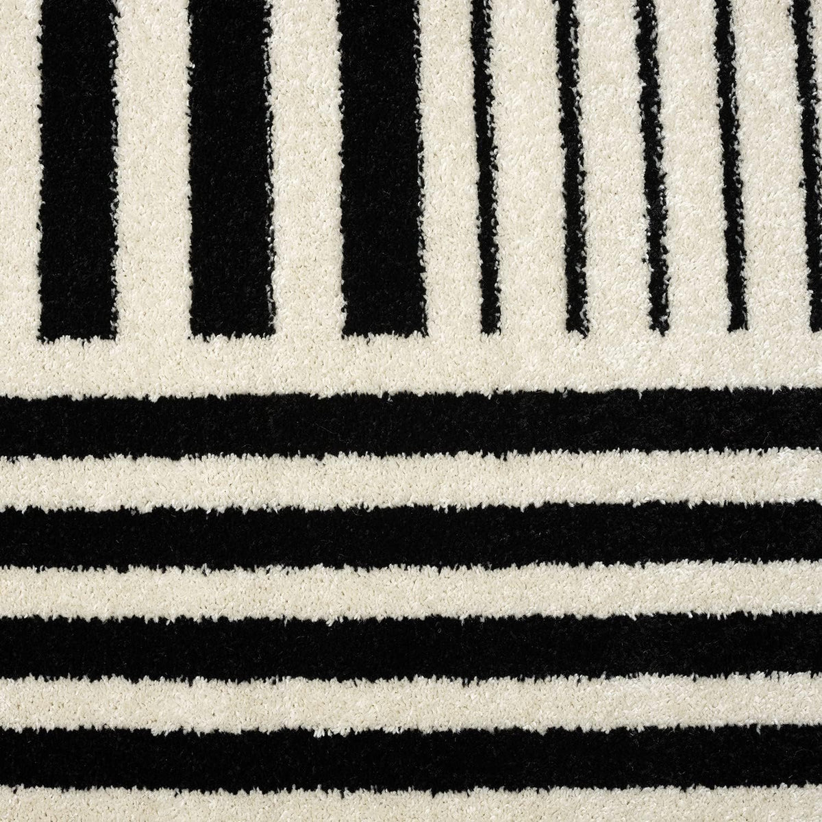 Abani Geometric Beige/Black Area Rug -6'x9' - Modern 3D Lines Design - Deco