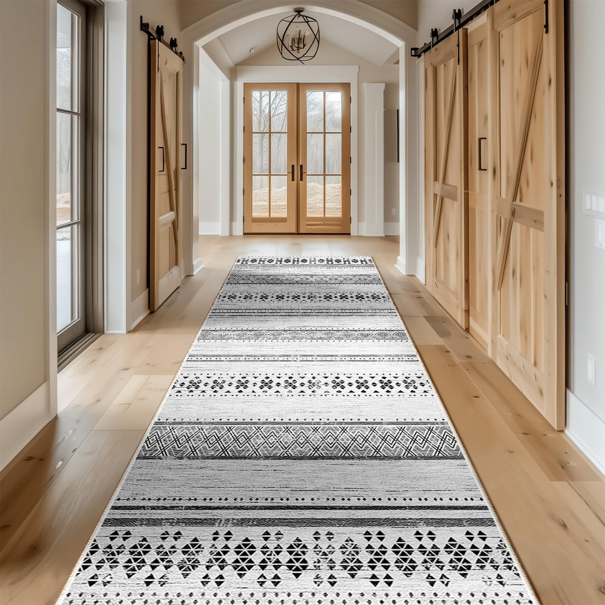 8x10 Washable Area Rugs for Living Room Boho Bedroom Rug Colorful/Black