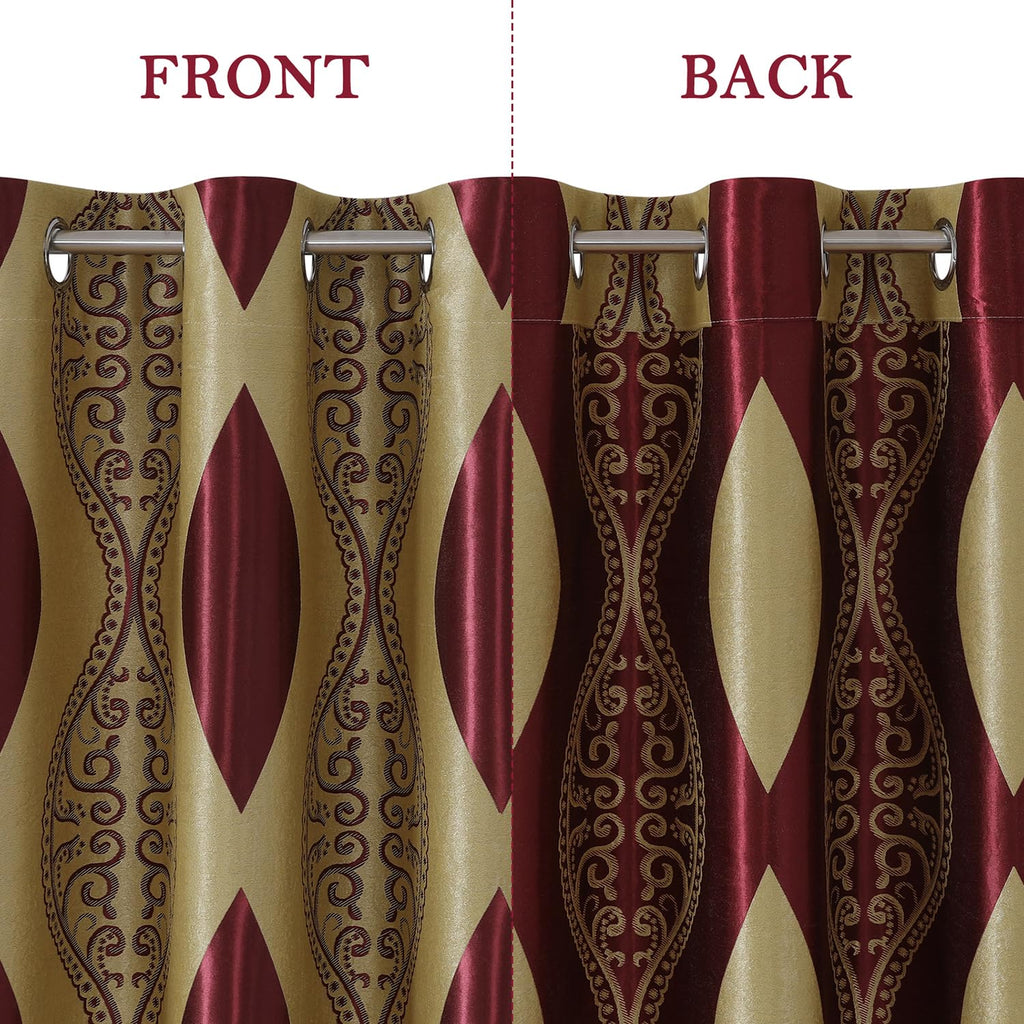 Wave Jacquard Grommet Curtains, Set of Two