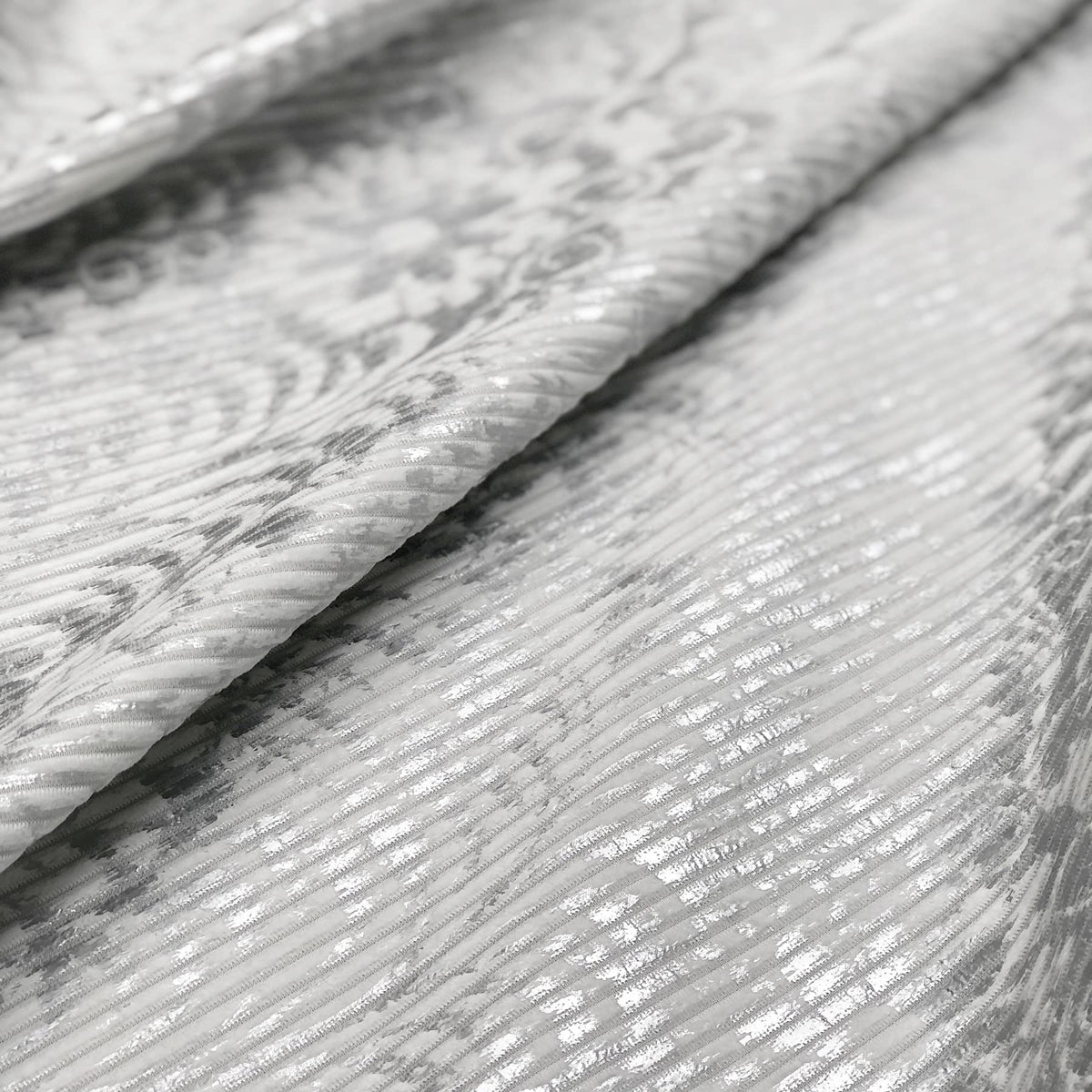 Damask Foil-Print Velvet Blackout Curtains