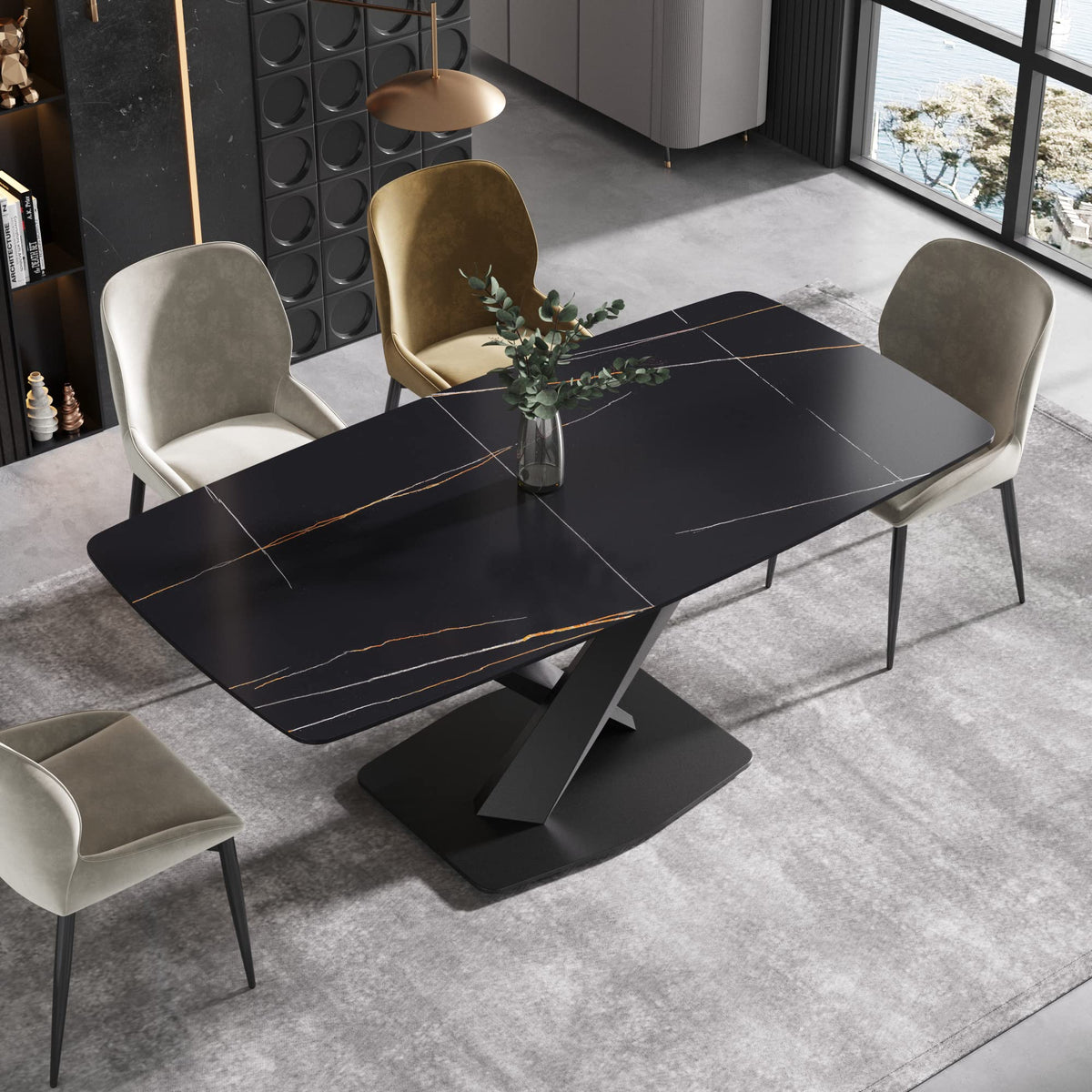 White Sintered-Stone Dining Table
