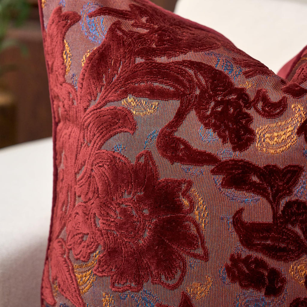 Vintage Floral Cut-Velvet Pillow Cover