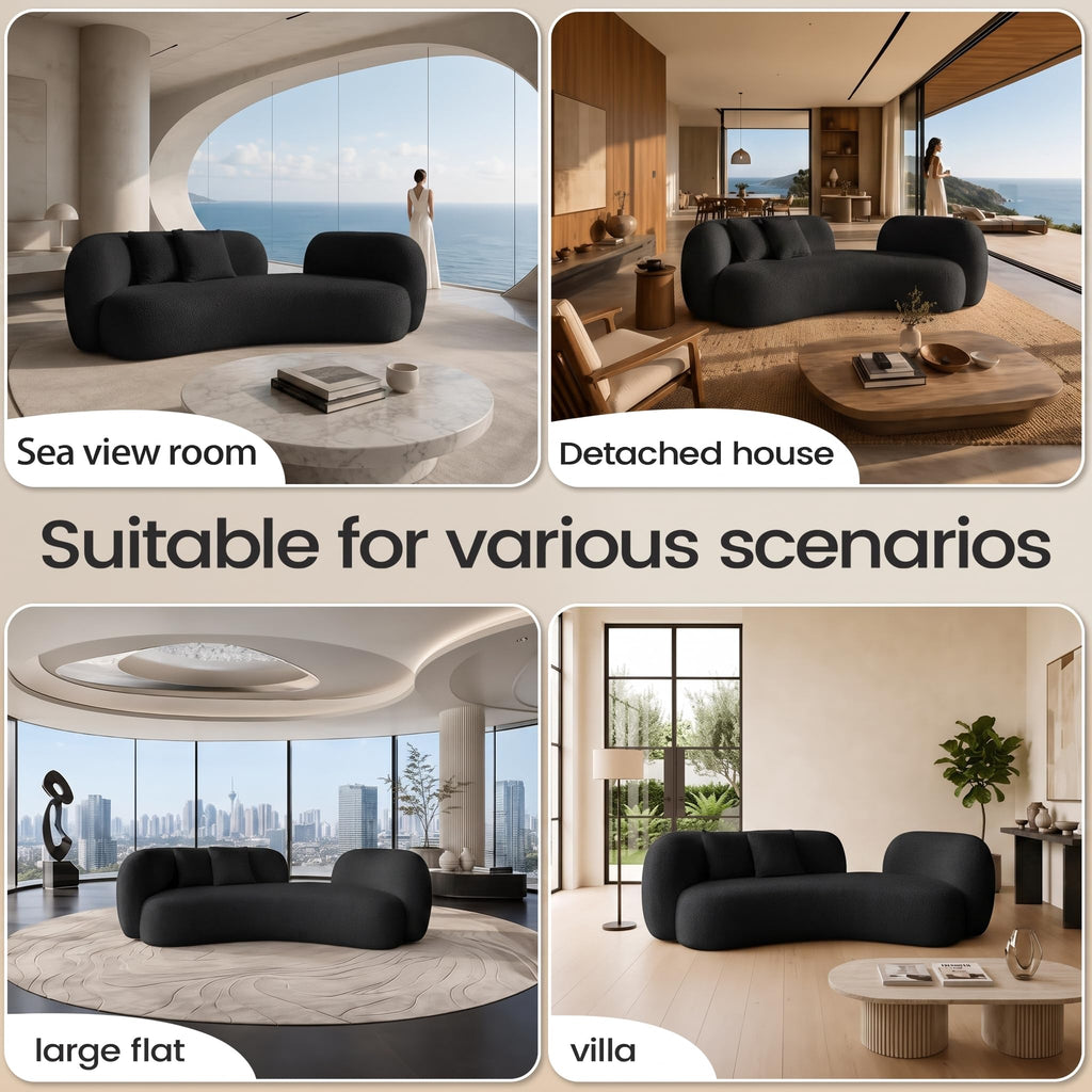 Curved Cream Style Sofa Living Room 2026 new Small Apartment Simple Modern Beauty