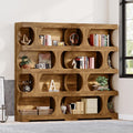 71-Inch S-Shaped 4-Tier Bookcase – Set of 2
