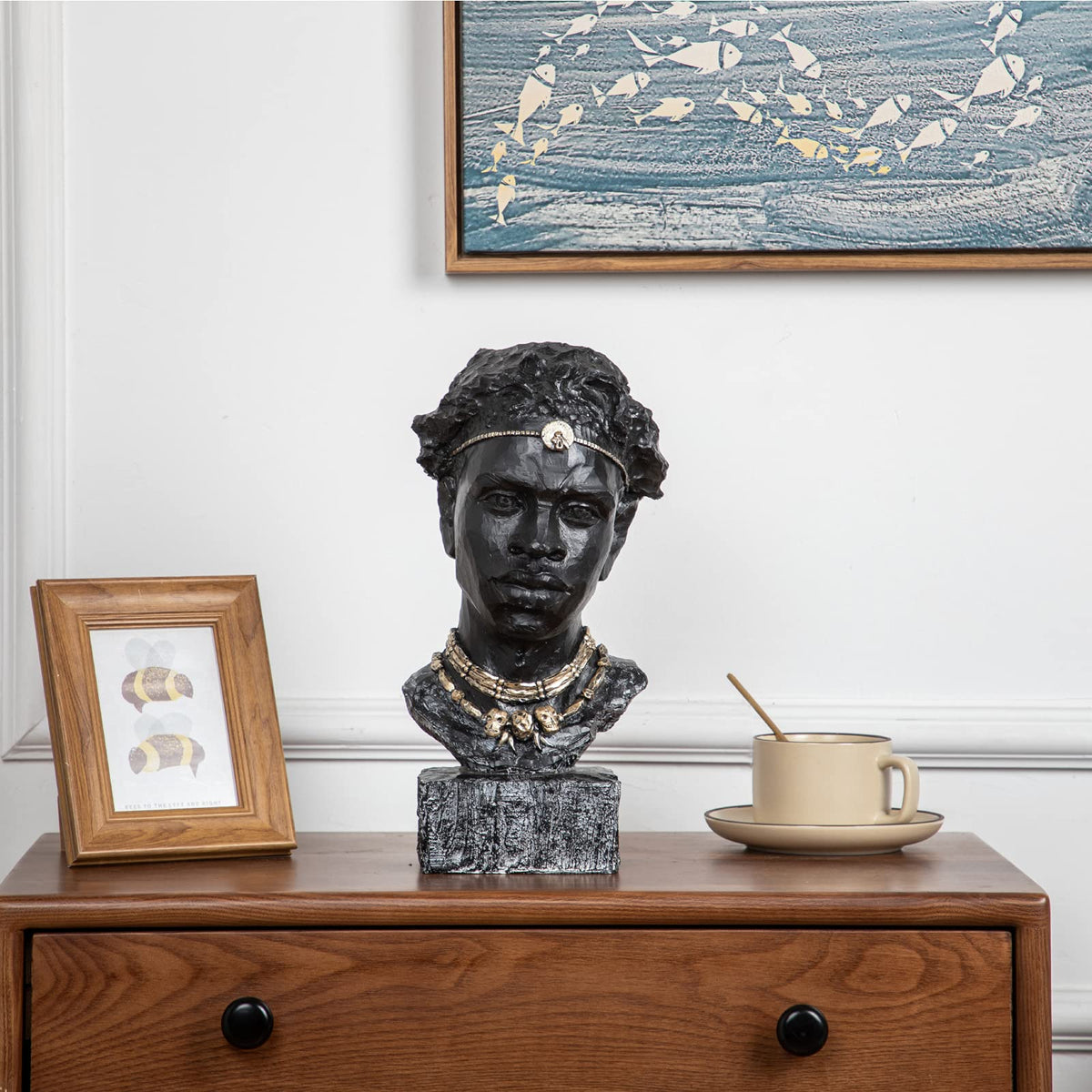 Leekung African Statues for Home Decor, African Art Sculptures Man Statue