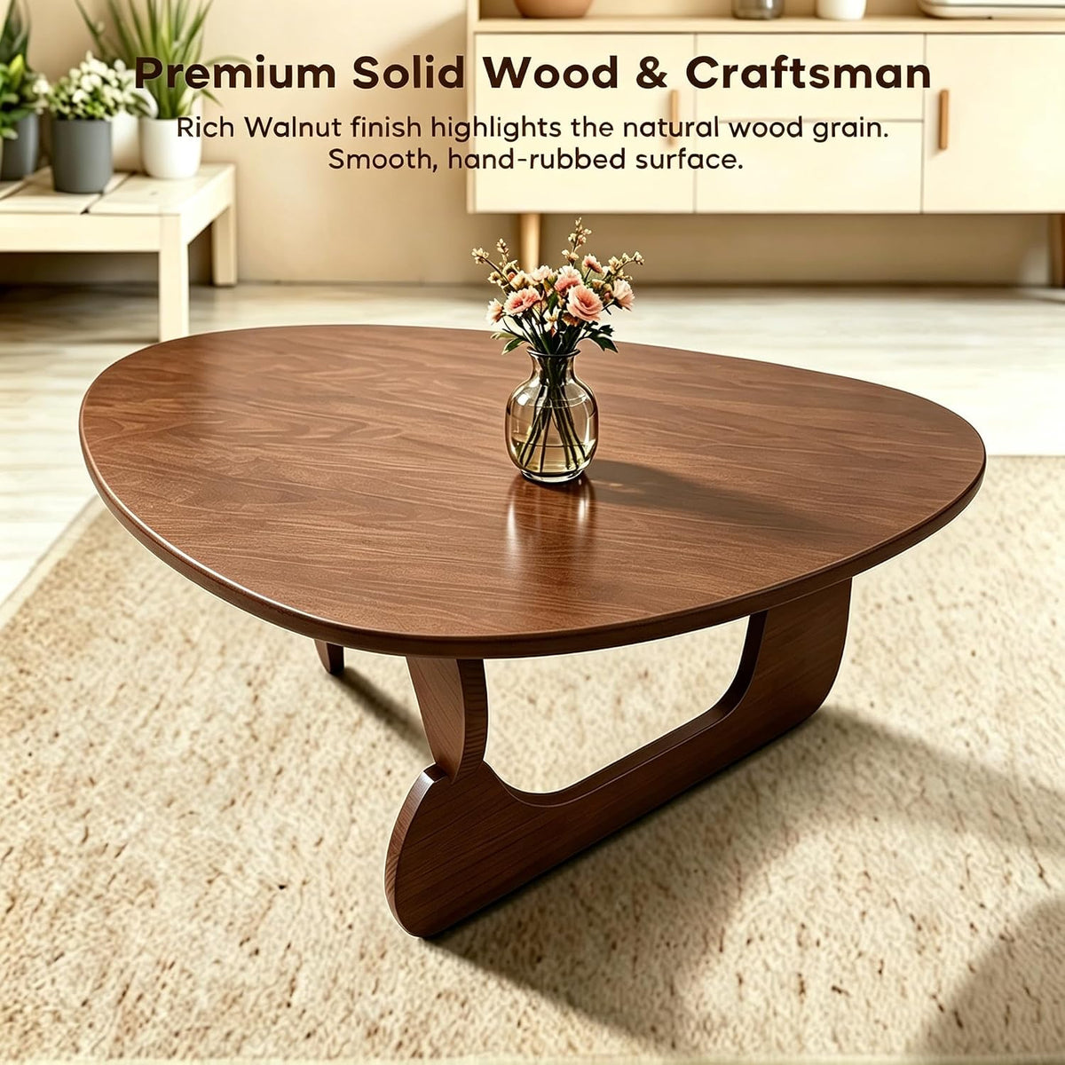 Triangle Walnut Coffee Table