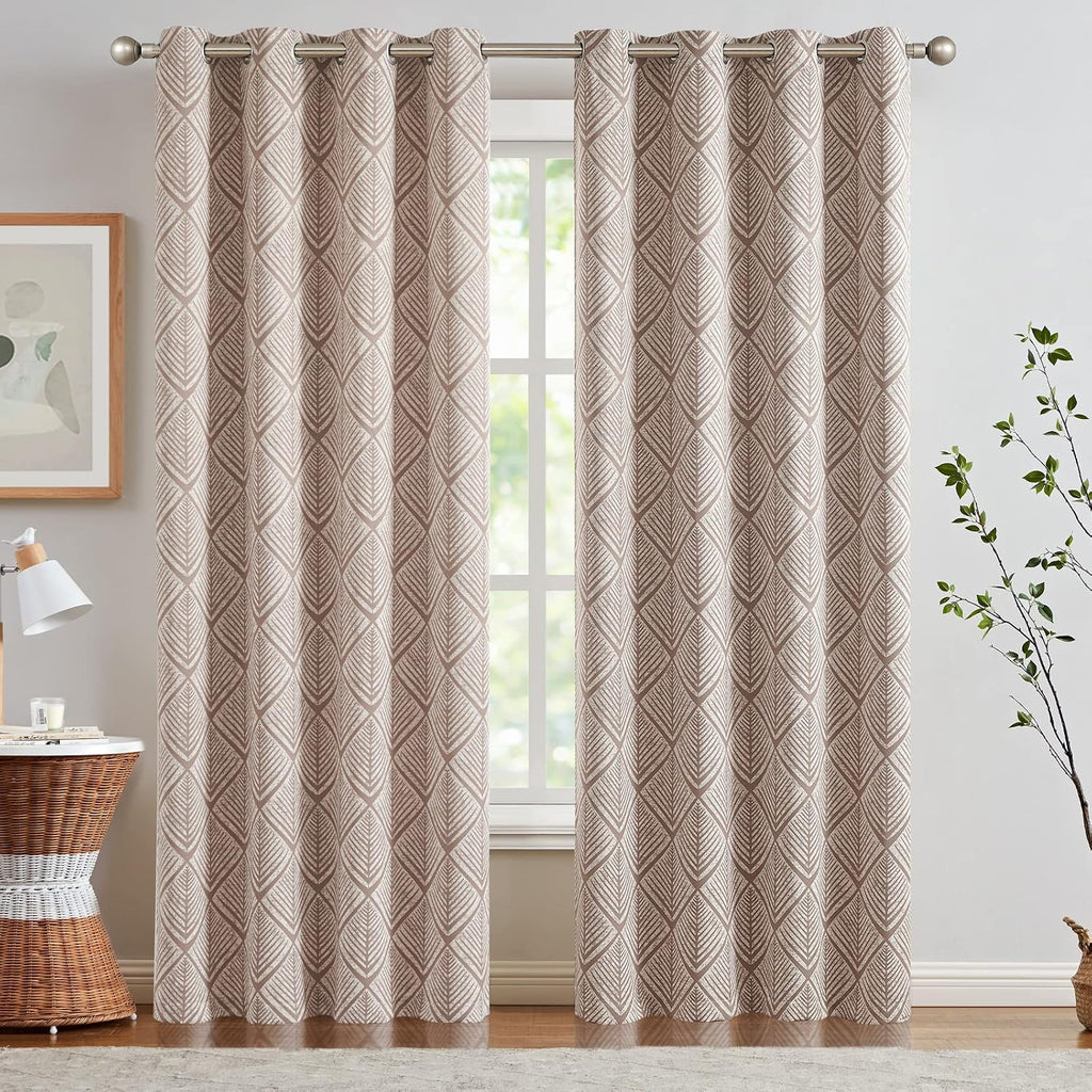 Geometric Blackout Grommet Curtains, Set of Two