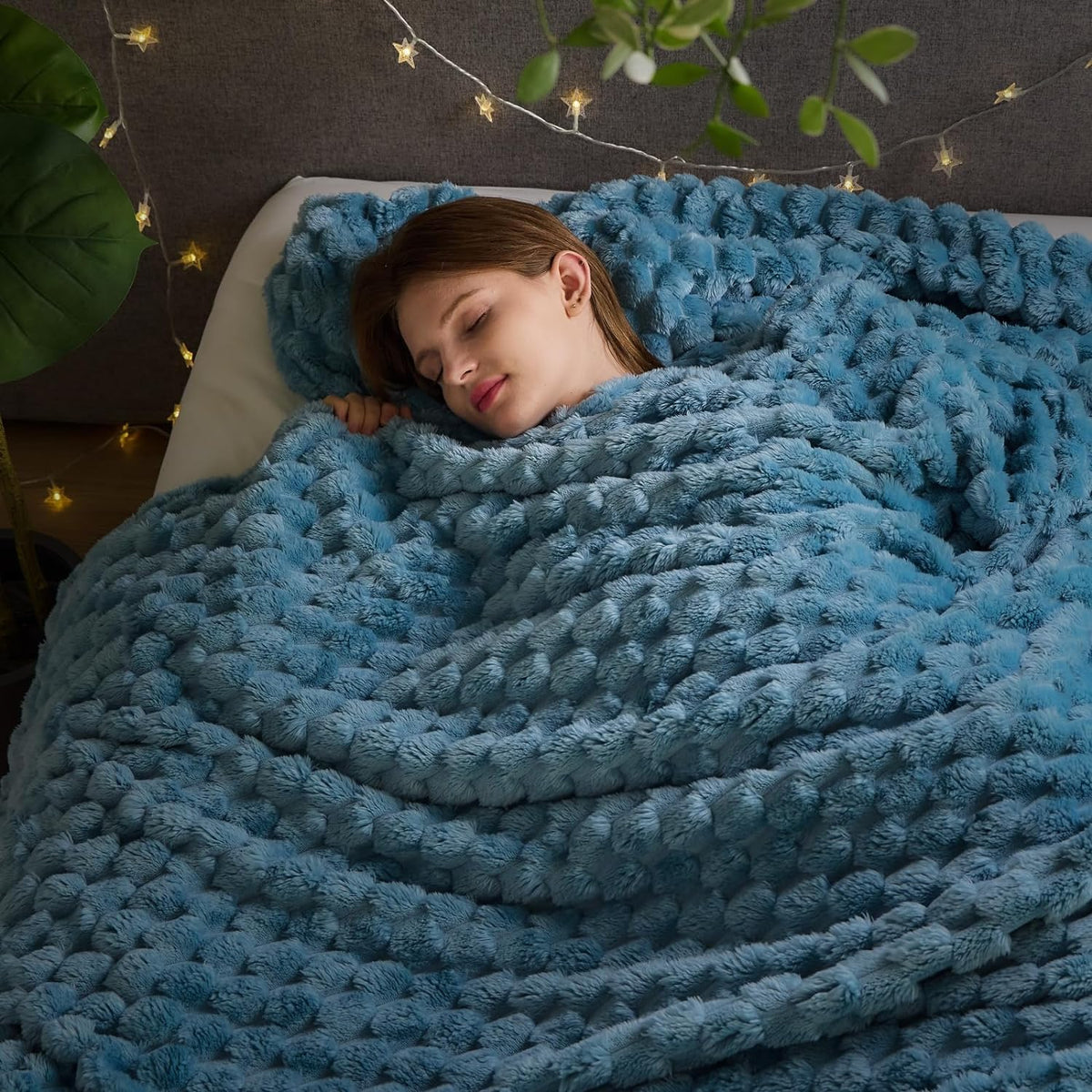 Ribbed Fleece Throw Blanket