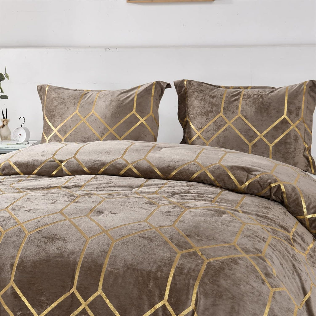 Sunshine Nicole Metallic Print Comforter Set