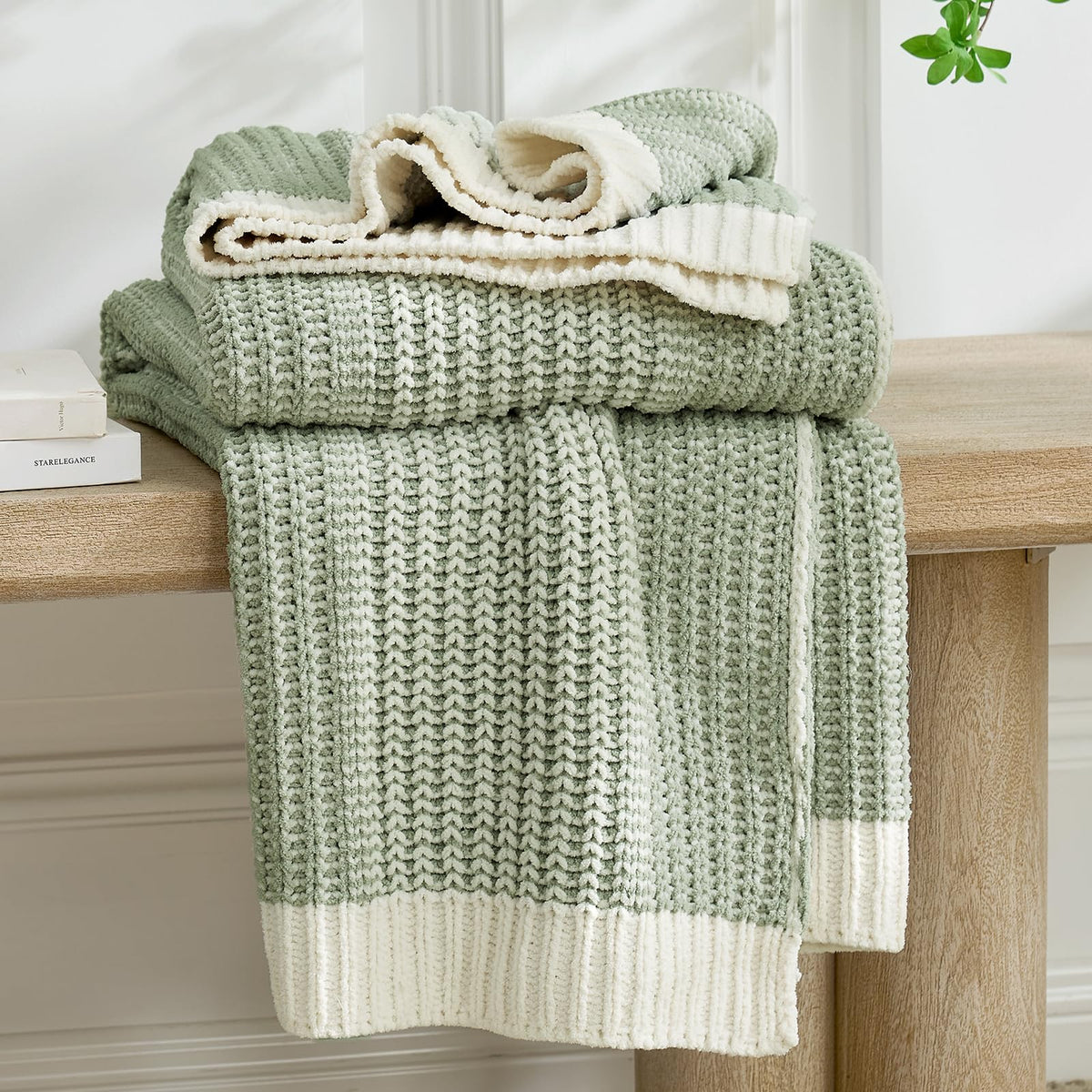 Moss-Stitch Chenille Throw Blanket
