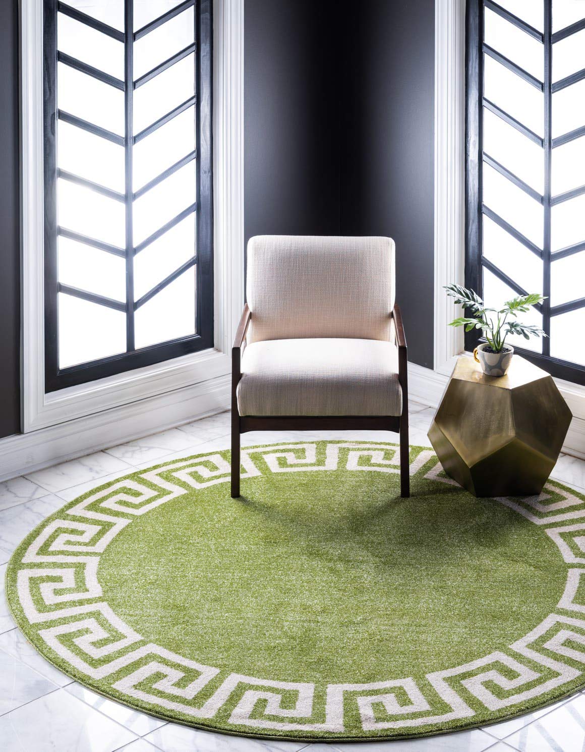 Unique Loom Athens Collection Classic Geometric Modern Border Design Area Rug