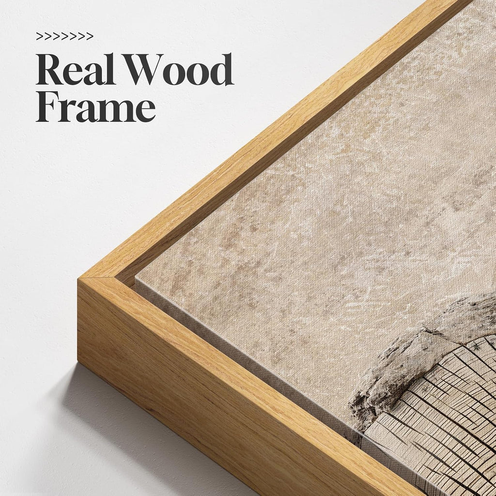 Framed Neutral Tree Ring Wall Art