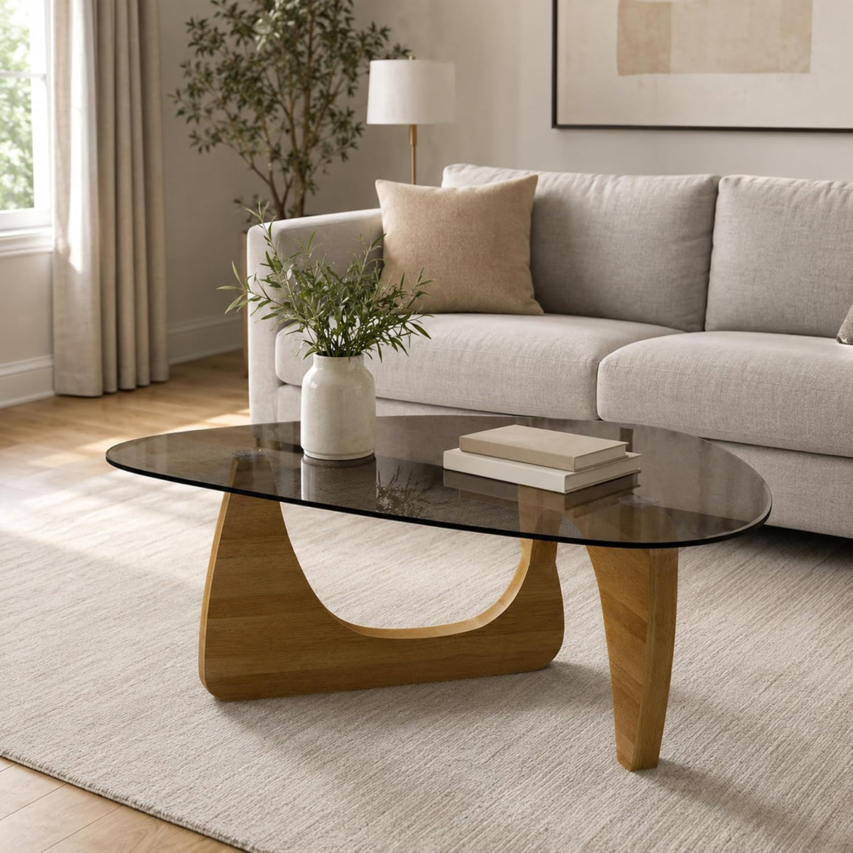 Walnut Glass Coffee Table