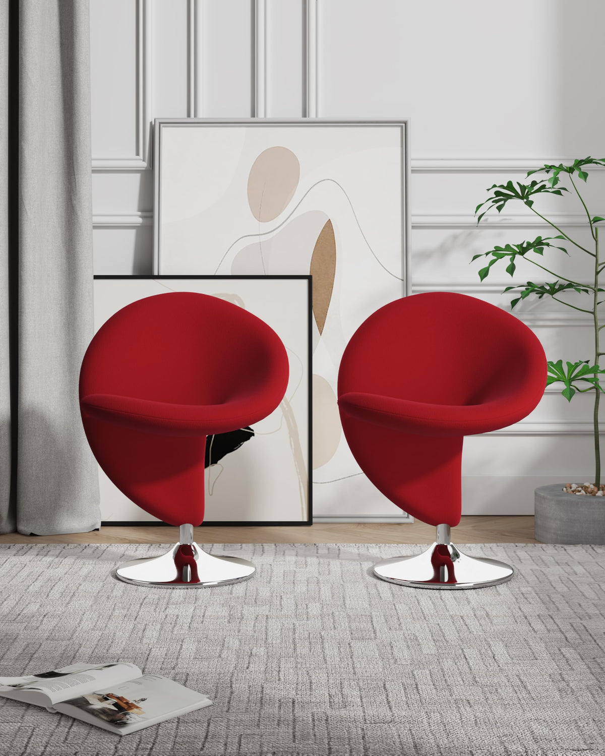 Manhattan Comfort Curl Swivel Accent Chair