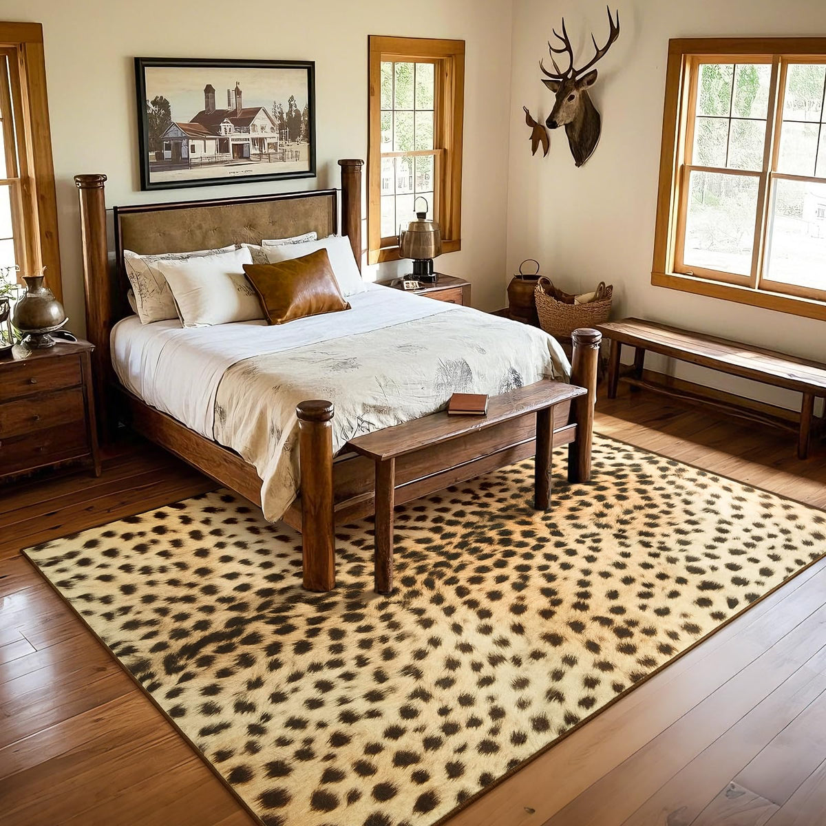 BENRON Soft Cowhide Rug 4x6, Faux Cow Hide Rug for Living Room Bedroom
