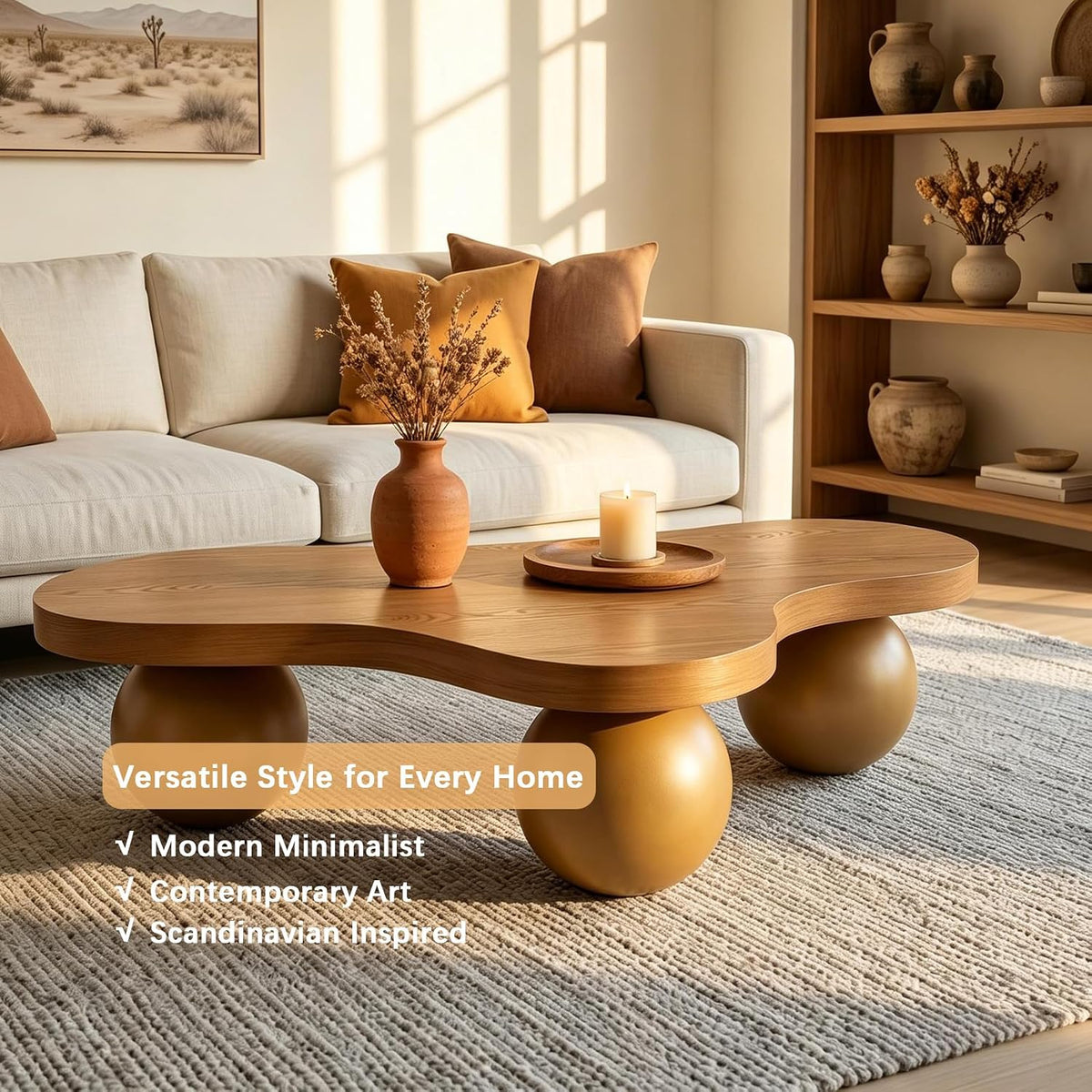 Cloud Coffee Table with Ball Legs