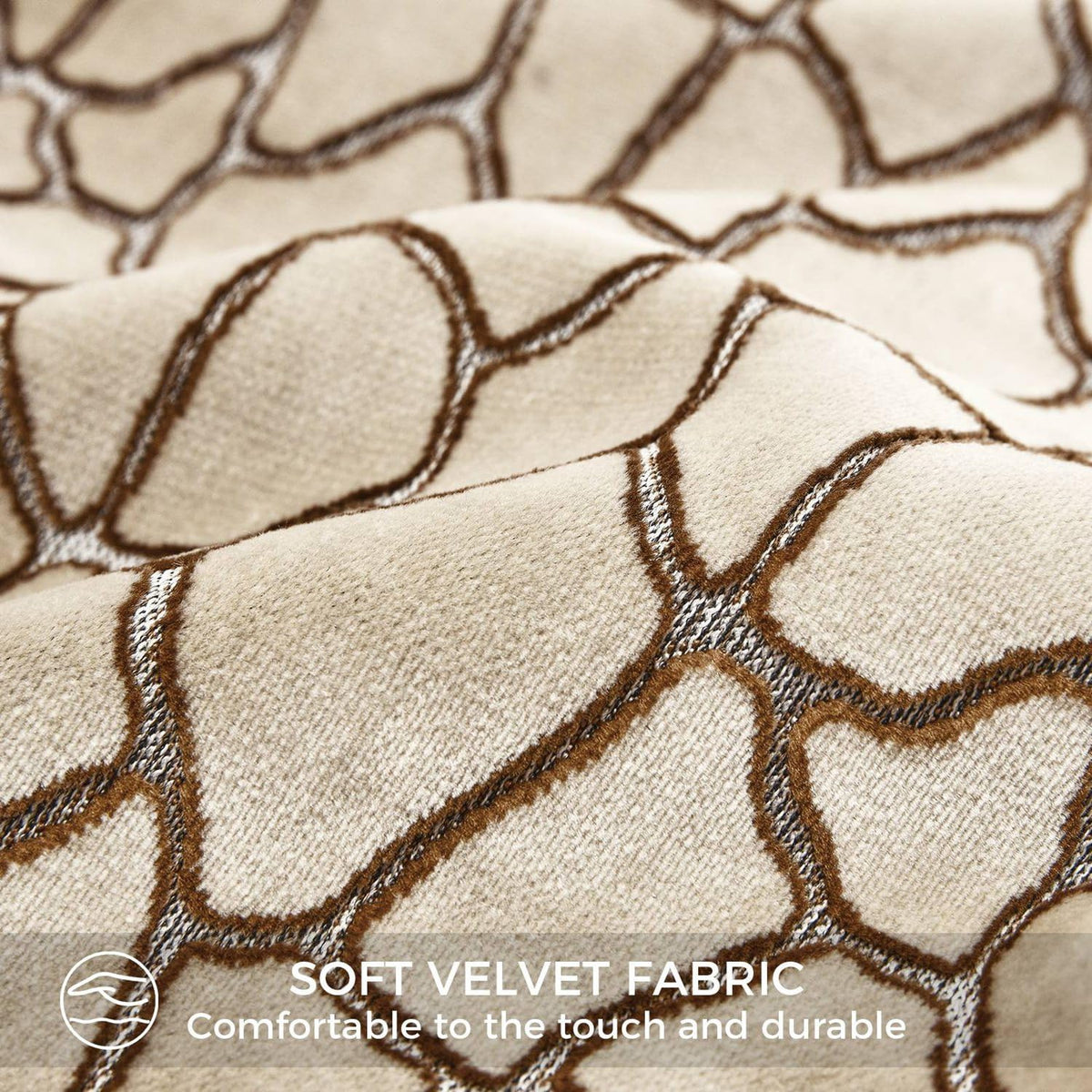 Luxury Brown Cut Pile Velvet Pillow Covers 18x18 with Raised Textured Pattern(Not a