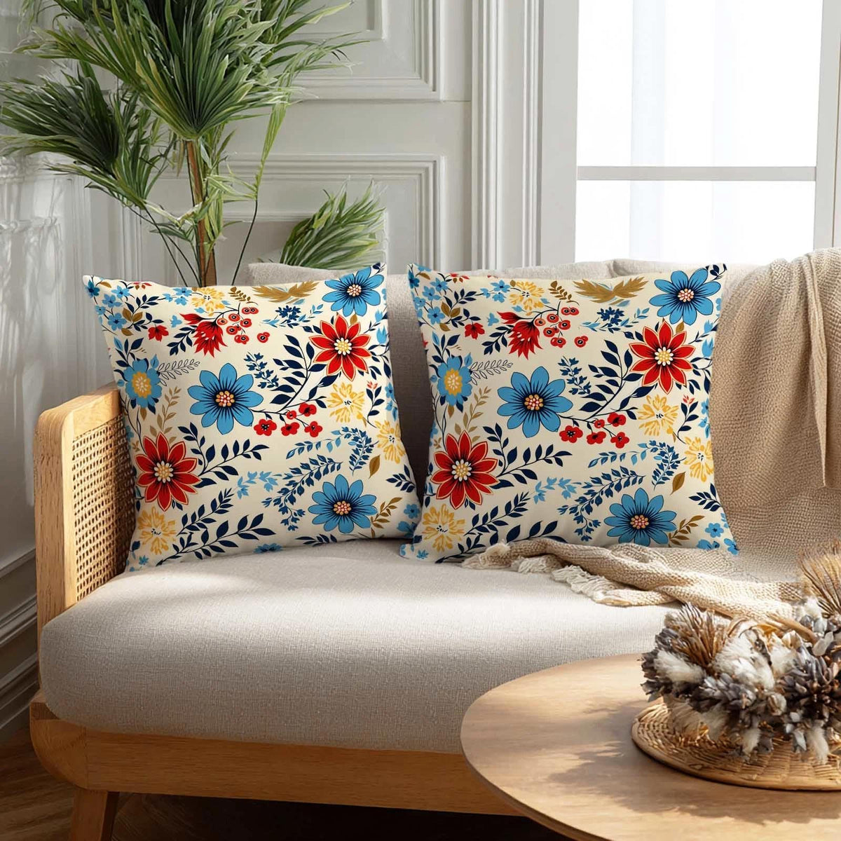 Firmiso Rust Orange Mandala Throw Pillow Covers 18x18 Set of 2