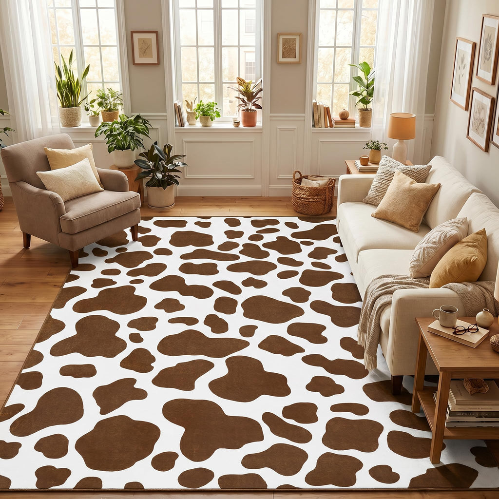 BENRON Soft Cowhide Rug 4x6, Faux Cow Hide Rug for Living Room Bedroom
