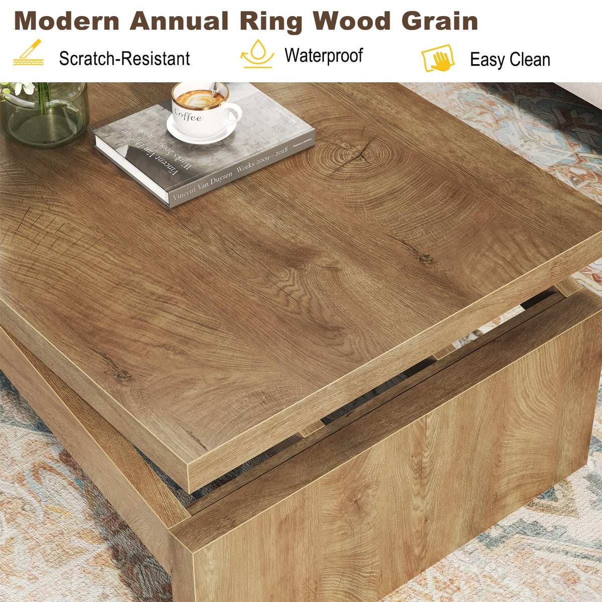 Modern Rectangular Wood Coffee Table