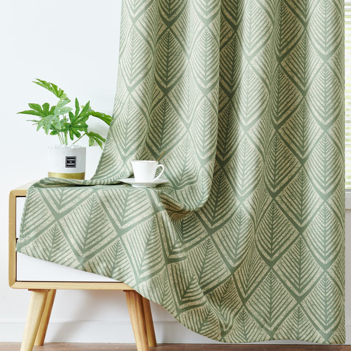 Geometric Blackout Grommet Curtains, Set of Two