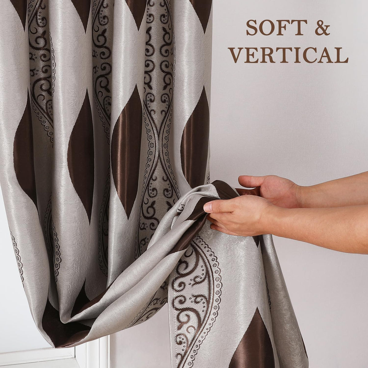 Wave Jacquard Grommet Curtains, Set of Two