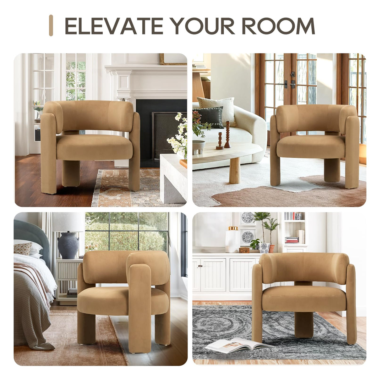 COLAMY Modern Velvet Accent Chairs Set of 2