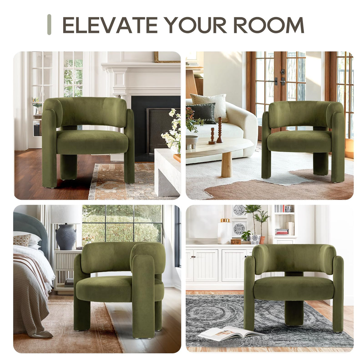 COLAMY Modern Velvet Accent Chairs Set of 2