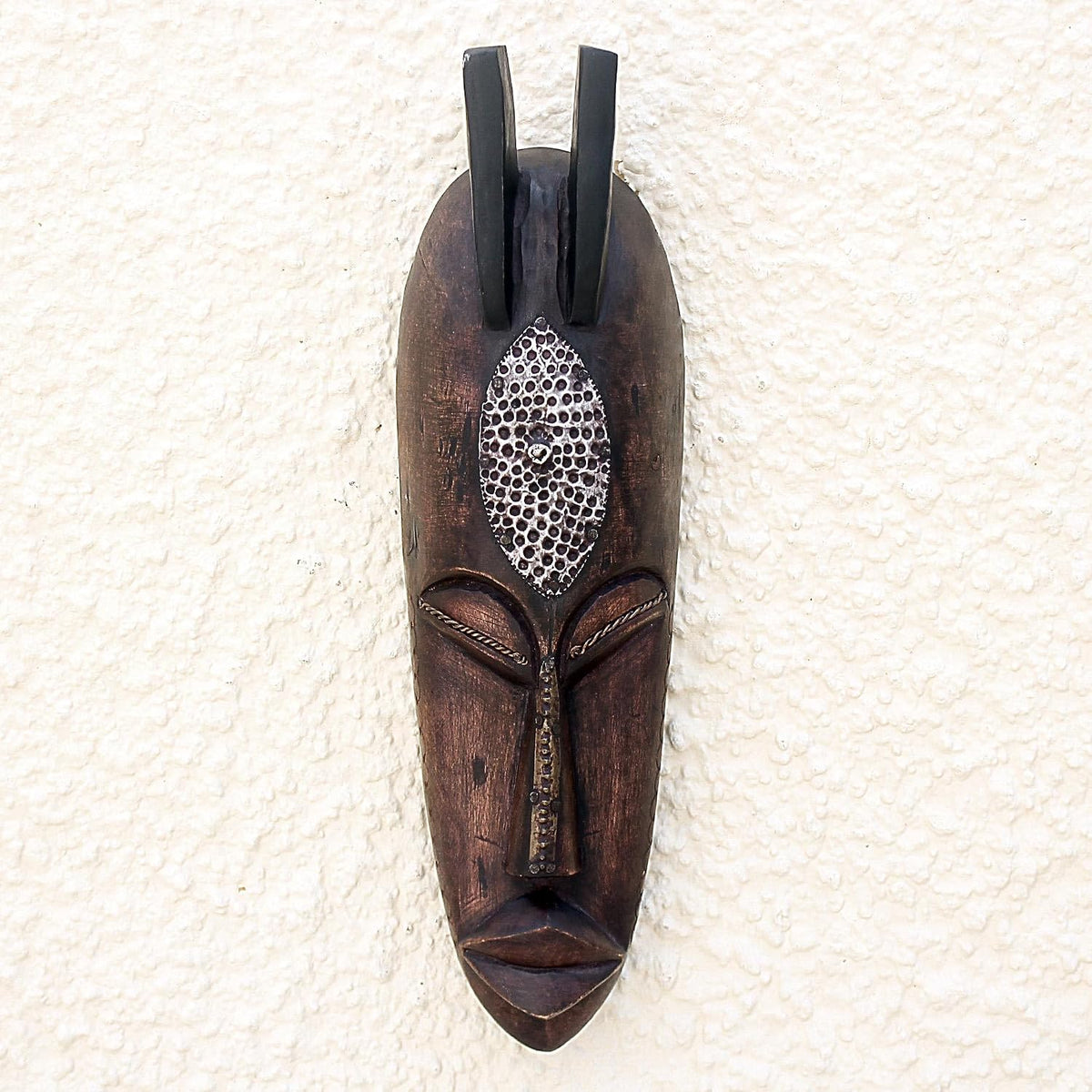 NOVICA Handmade Artisan Ivoirian Wood Mask King Who Loves Peace Fair Trade