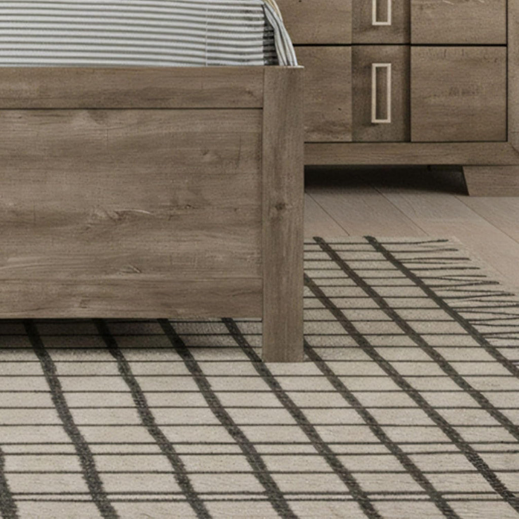 Light Brown Queen Bed & Nightstand Set