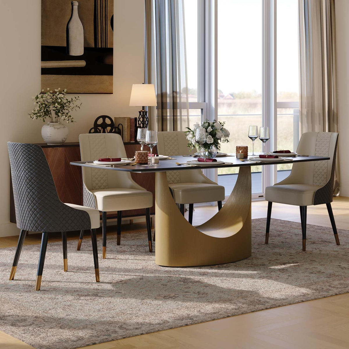 Hobart Sintered-Stone Dining Table