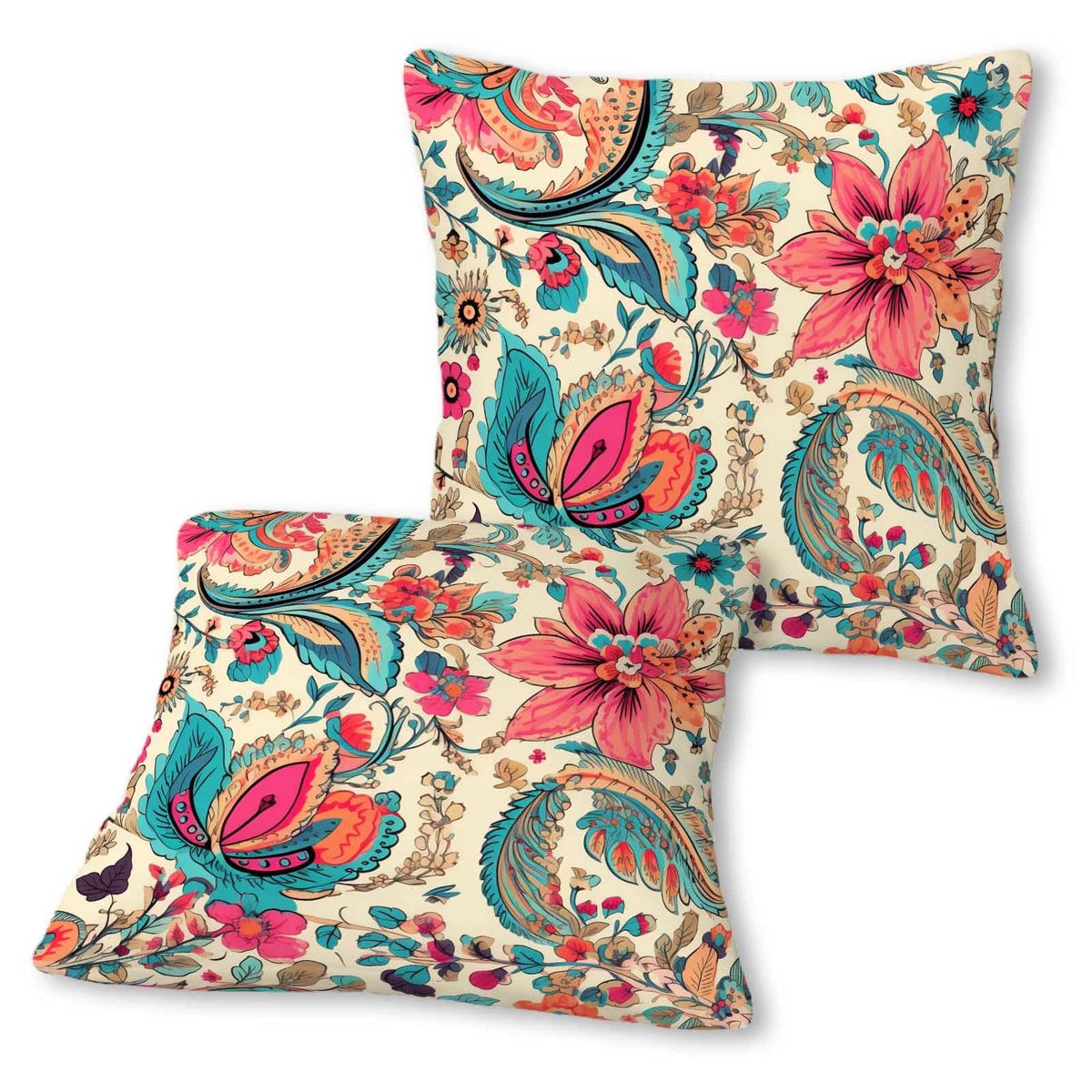 Firmiso Rust Orange Mandala Throw Pillow Covers 18x18 Set of 2