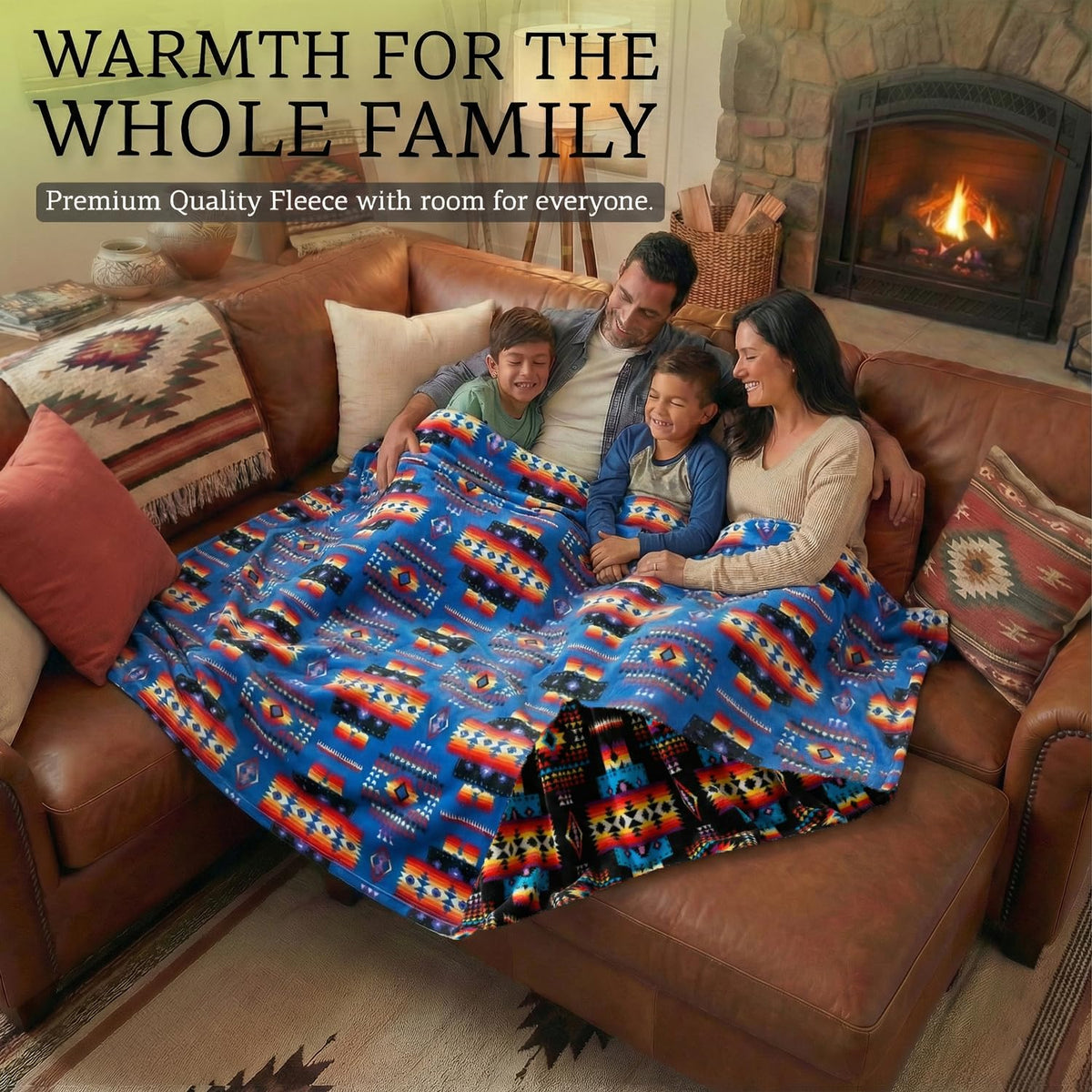 Sacred Thread Aztec Blanket Fleece, Western Blanket (Coffee Flannel) (King)