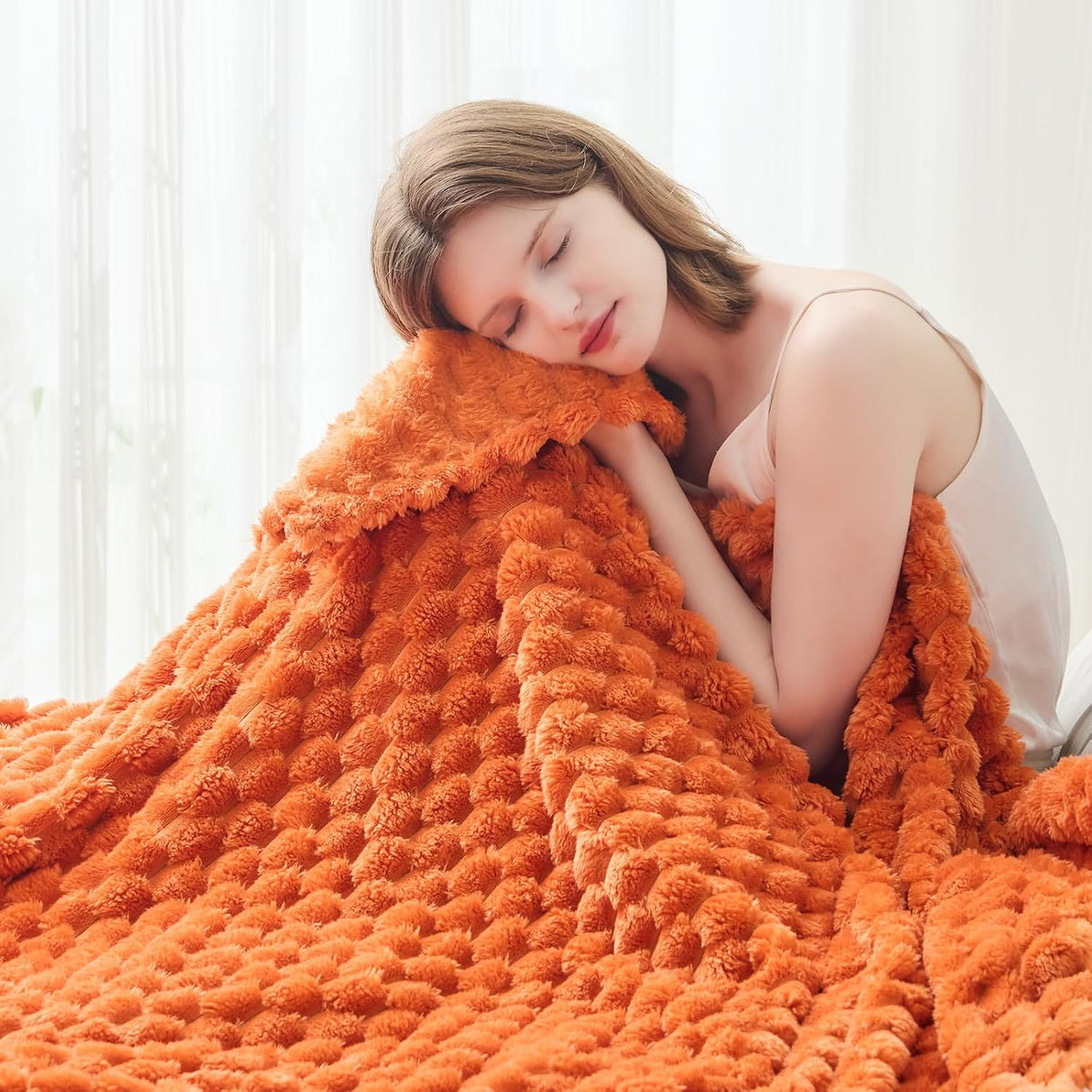 Ribbed Fleece Throw Blanket