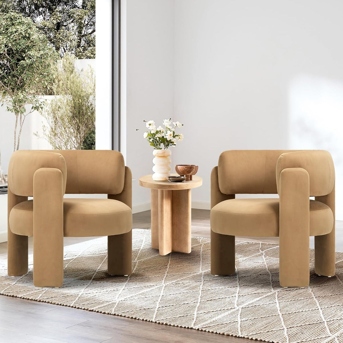 COLAMY Modern Velvet Accent Chairs Set of 2