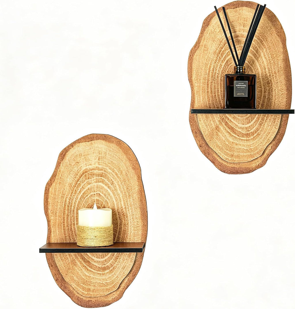 Rustic Multi-Layer Floating Shelves – Set of 2