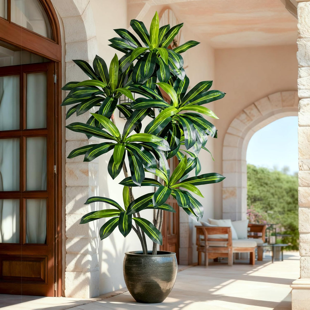 Faux Tree with White Planter