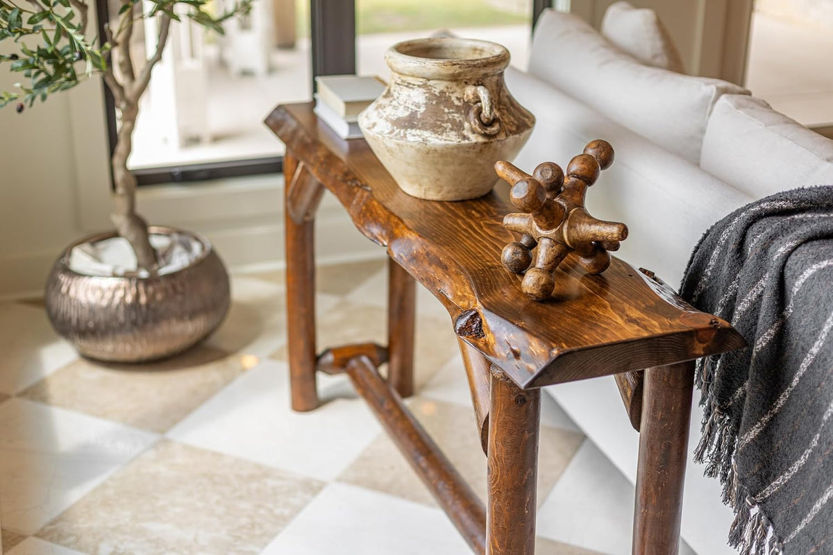 Live-Edge Wood Console Table
