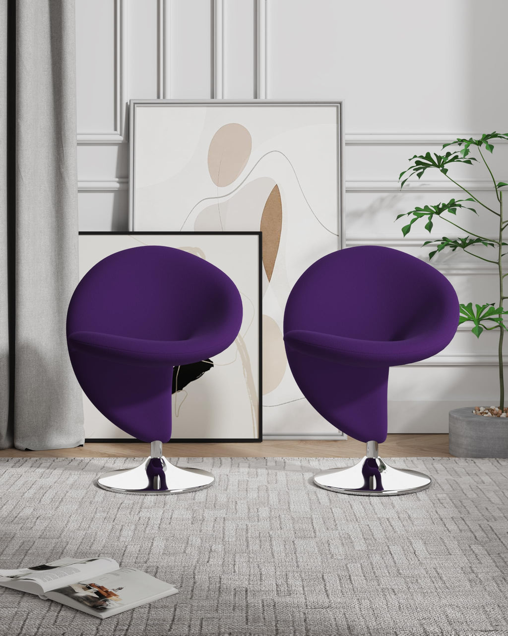 Manhattan Comfort Curl Swivel Accent Chair