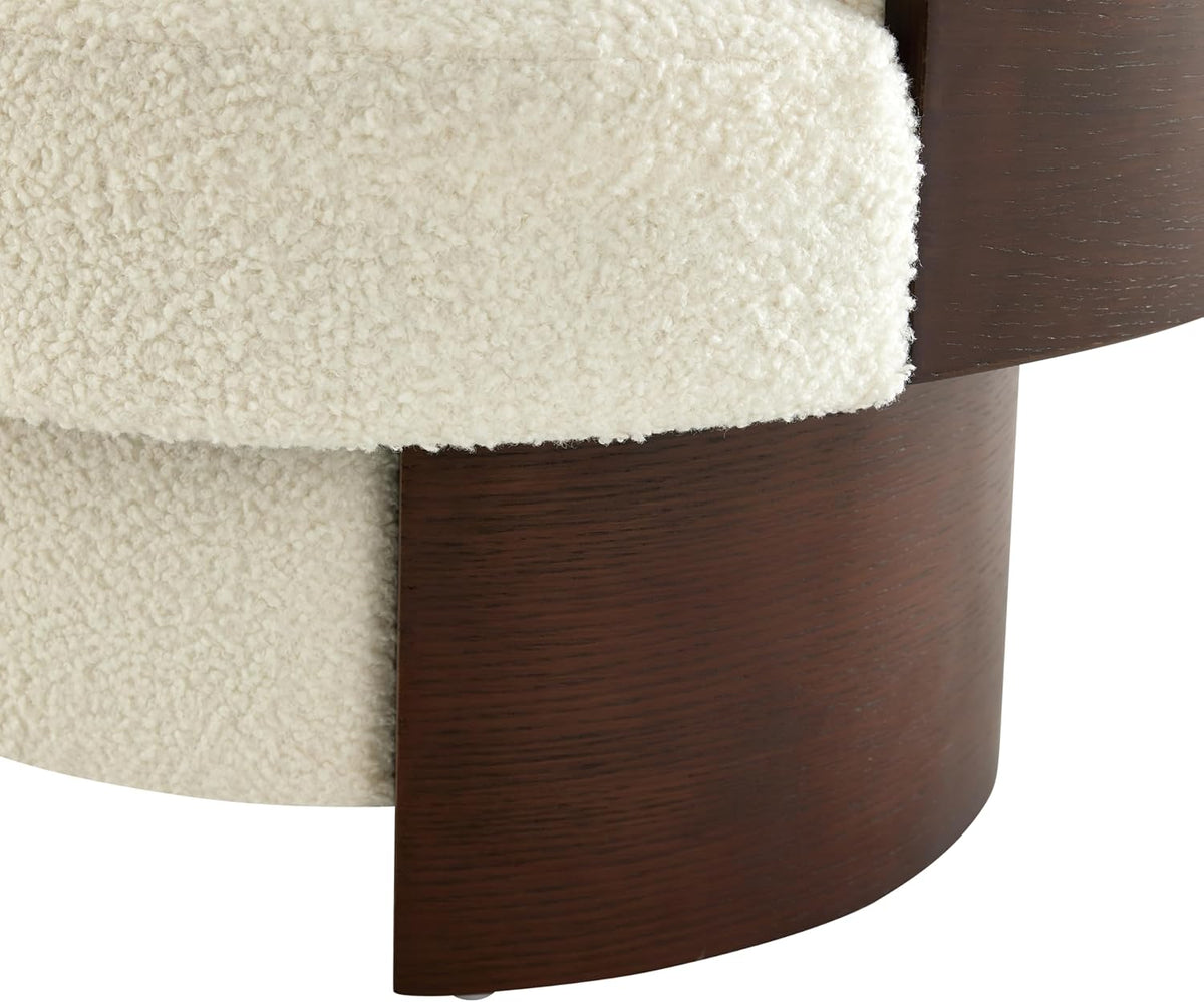 Bouclé Swivel Barrel Accent Chairs – Set of 2