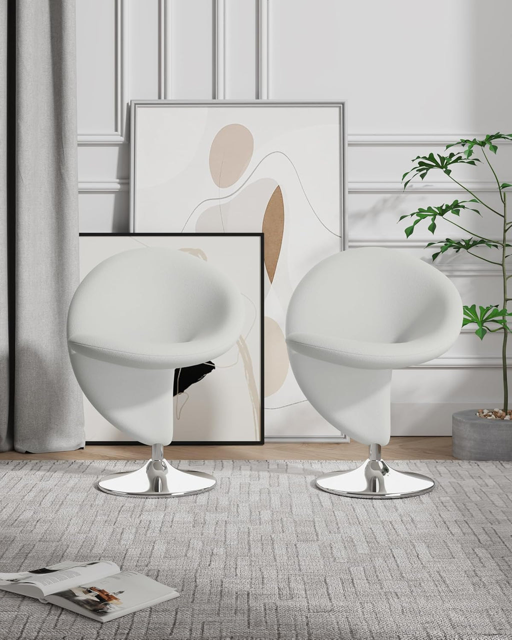 Manhattan Comfort Curl Swivel Accent Chair