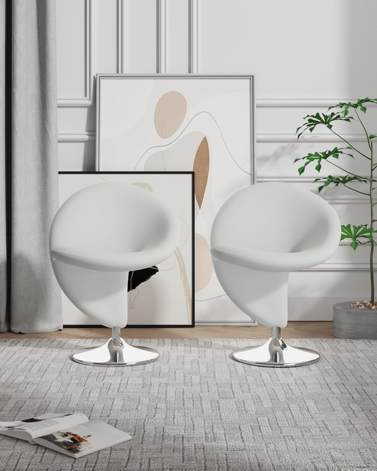 Manhattan Comfort Curl Swivel Accent Chair