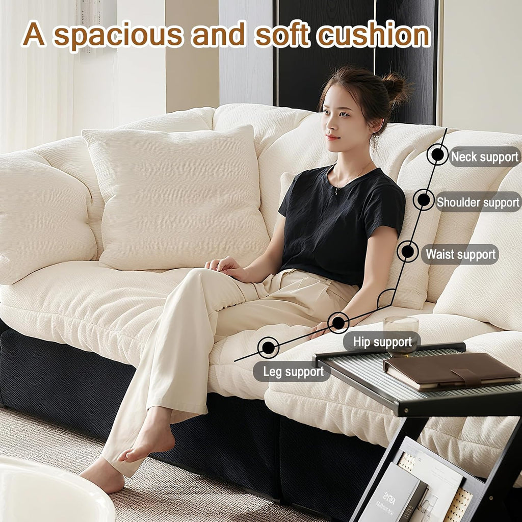 Cat Scratch Fabric Sofa Living Room 2026 new Straight Row Black and White Color