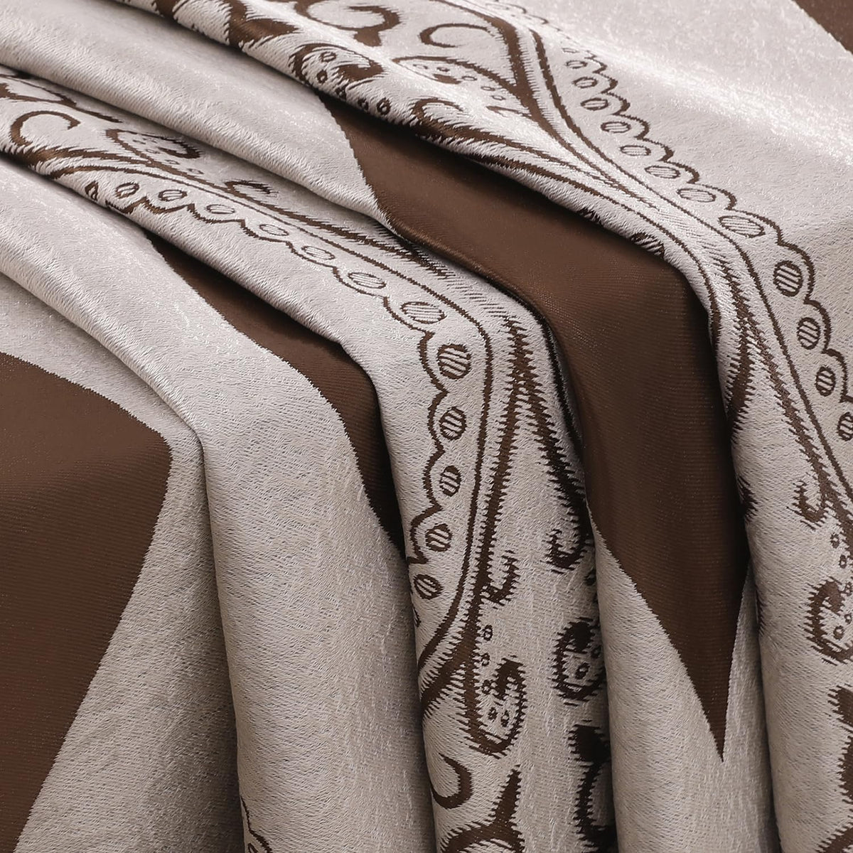 Wave Jacquard Grommet Curtains, Set of Two