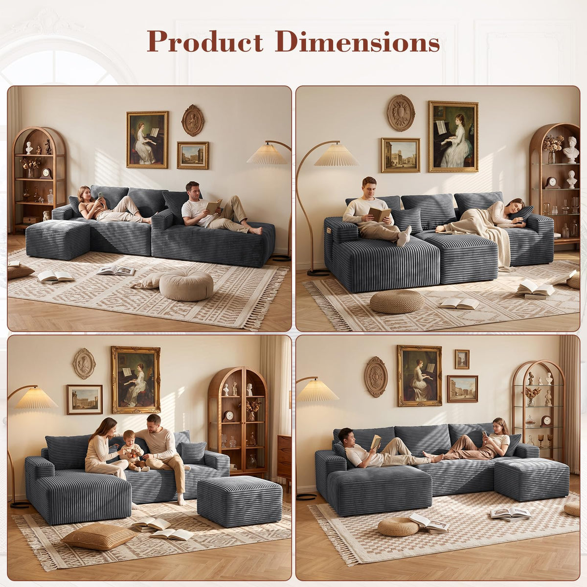 95" Boneless Couches for Living Room