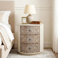 Round Three-Drawer Nightstand