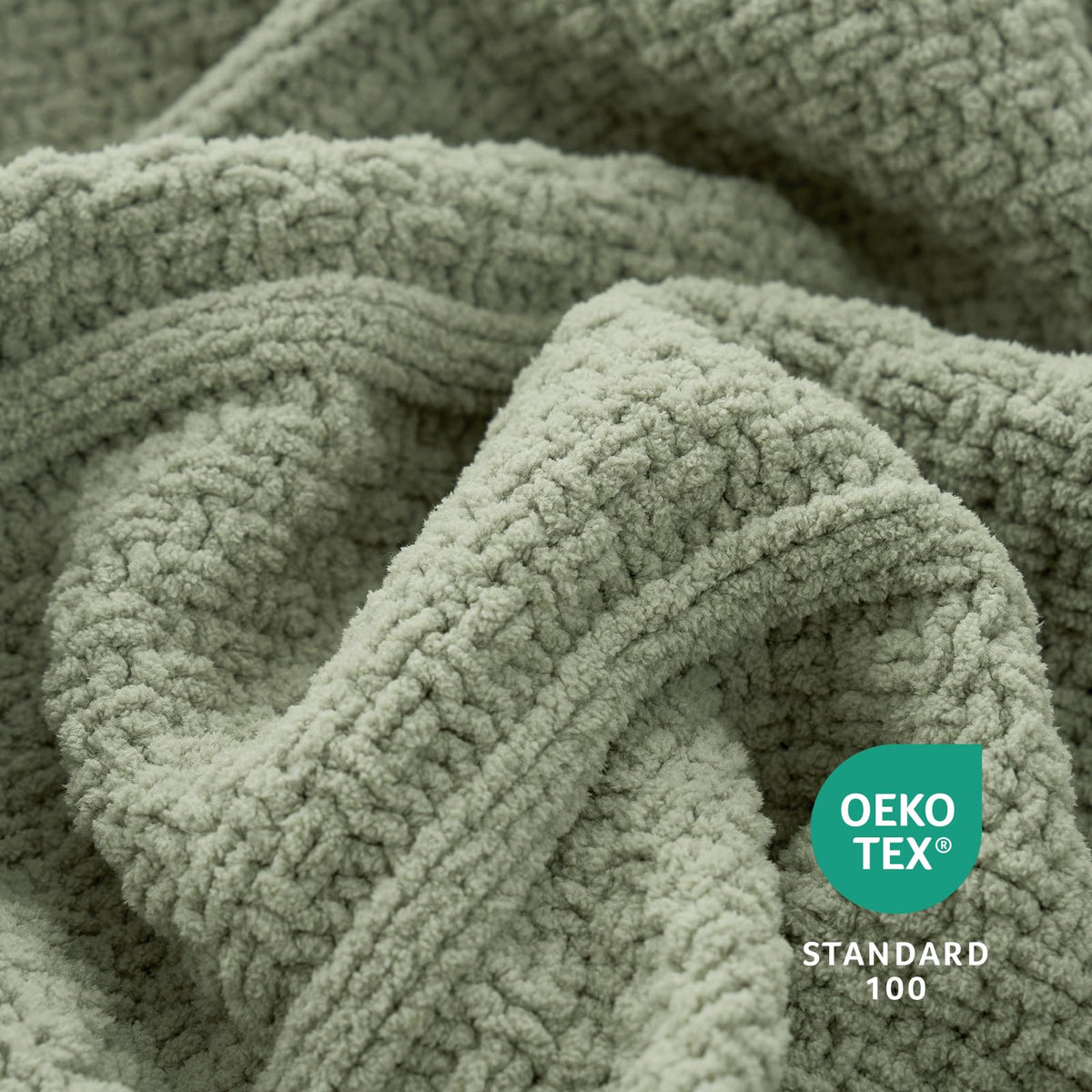 Moss-Stitch Chenille Throw Blanket