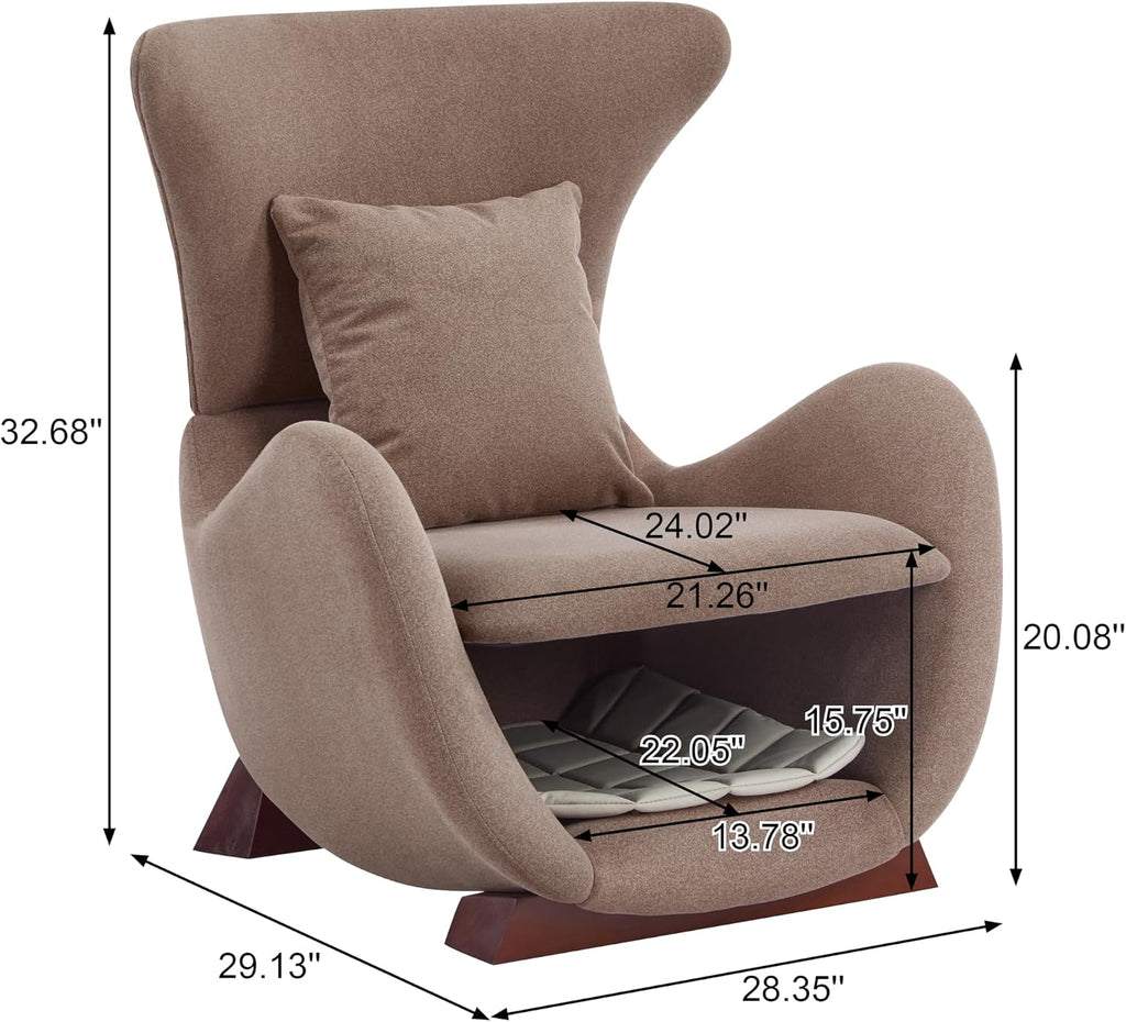 Merax Modern Accent Chair with Pet Cave & Storage